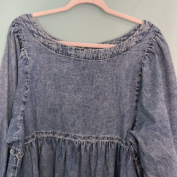 Free People Get Obsessed Cotton Denim Mini Dress - Picture 5 of 11